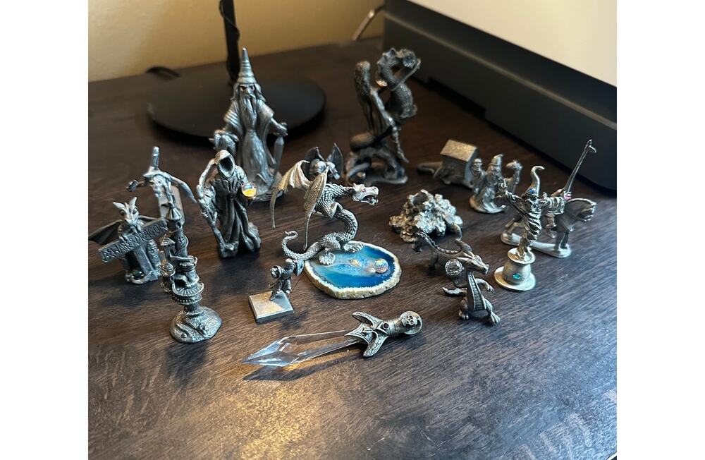 PEWTER MYSTIC DRAGON FIGURINES; MIXED LOT
